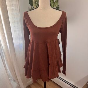 NWT Free People Sundae Tee in Ginger Snap